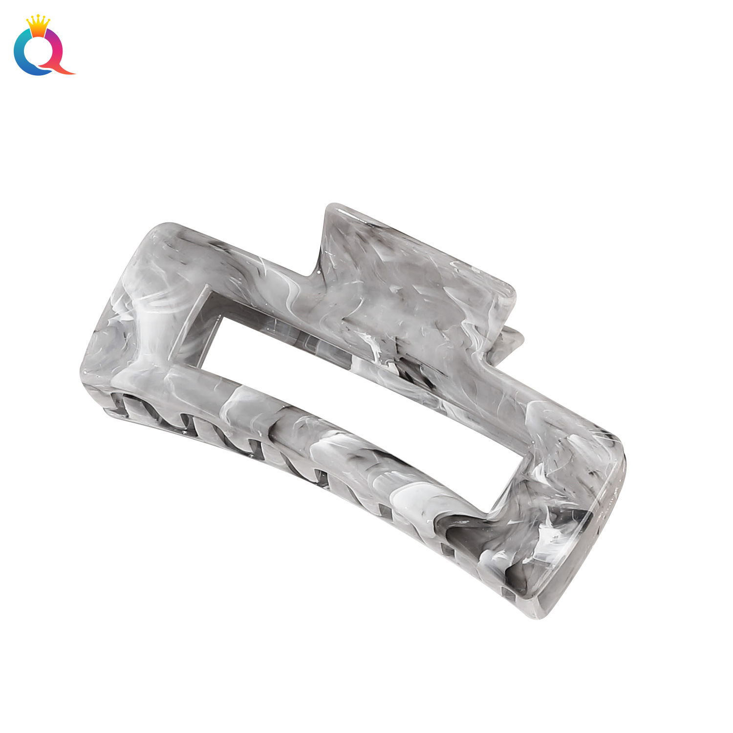 Wholesale of Qiyue Cross-border Acrylic Marble-patterned hair clips, updo hair clips, women's summer high-end shark clip hair accessories Item Picture