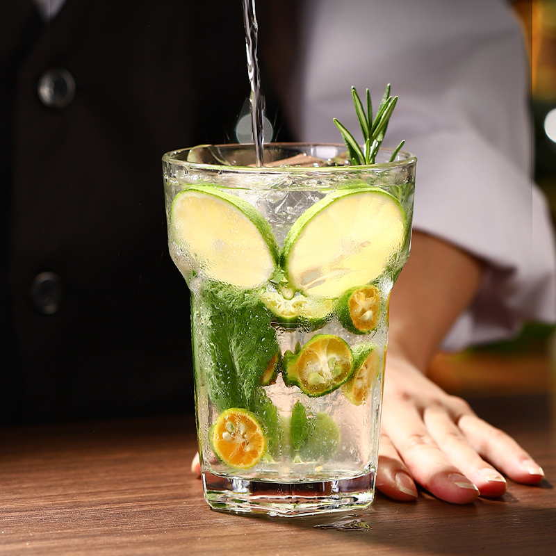Ins-style internet-famous Mojito cup, restaurant water cup, super large glass cup, juice cup, fruit tea cup, Fujia cup 800ml Specification drawing