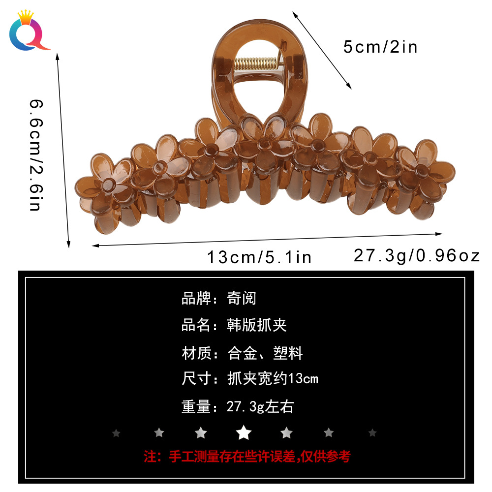 Wholesale of Qiyue large-sized hair clips with a high-end style, flower hair clips, hair curls, back of the head, shark hair clips, and women's hair accessories Application Scenario