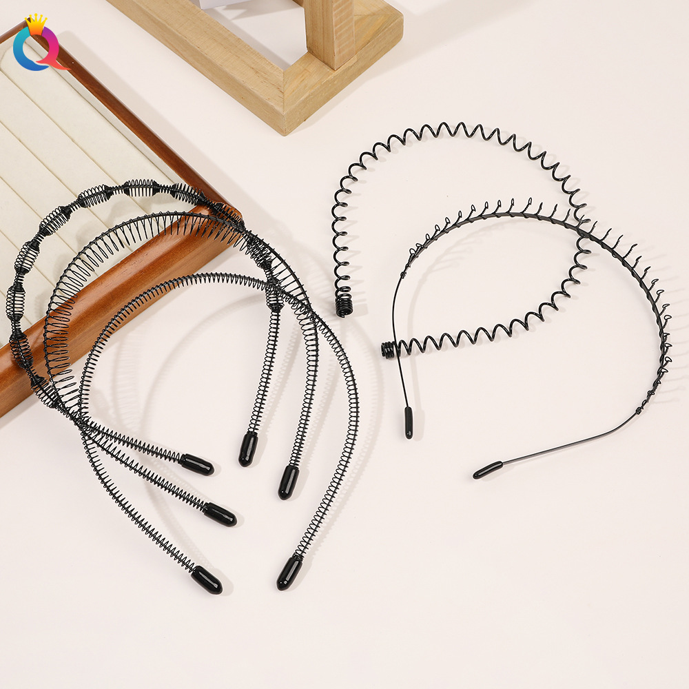 Qiyue simple Metal base facial hair band, seamless hairpin at the back of the head, high-end headband hair accessory wholesale Specification drawing