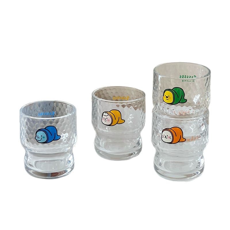 High appearance level ins broken ice glass cup, raindrop coffee cup, Korean-style cup, teenage water cup, coffee cold brew cup Item Picture