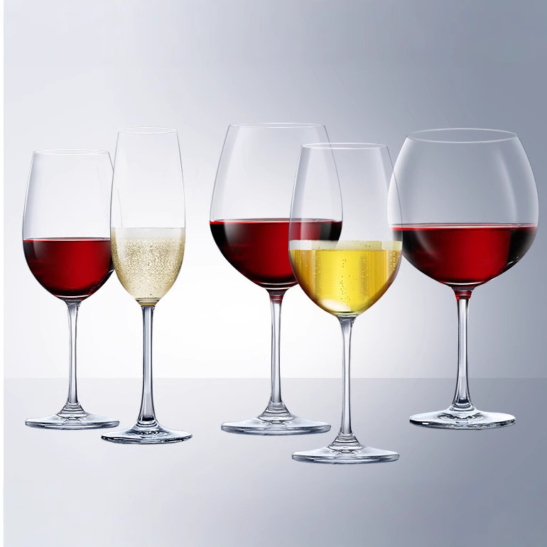 Ocean Modern and simple glass wine glasses, romantic Bordeaux Burgundy wine glasses, tall sparkling glasses Specification drawing