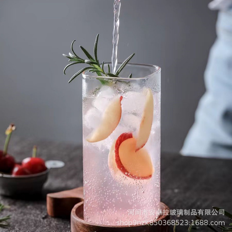 Wholesale European-style square high borosilicate glass transparent milk cups, coffee cups, beverage cups, milk tea and juice cups from the manufacturer details Picture