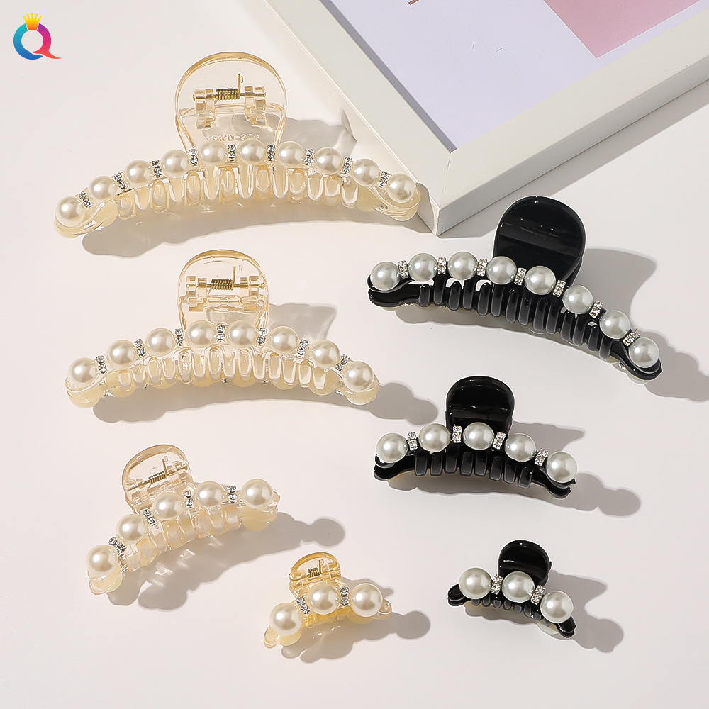 Qiyue Pearl hair clips, hairpins, back of the head clips, simple large-sized hair clips, popular headwear and accessories wholesale details Picture