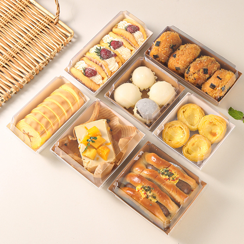 Sandwich packaging box, egg yolk pastry, snow cream, paper box packaging, meat floss, small shell, tiramisu cake, baking box Application Scenario