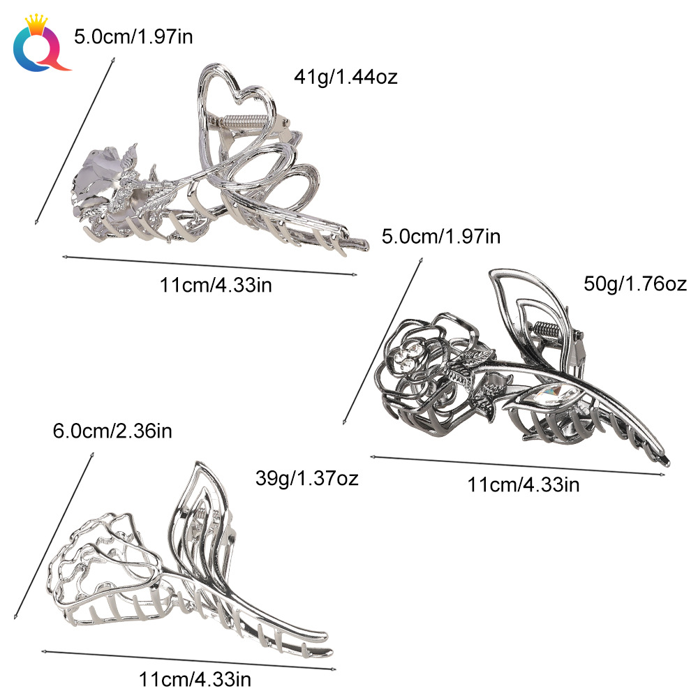 Qiyue Metal rose hair clips, hair curls, hair grabbers, high-end hairpins, shark hair clips, hair grabbers, hair accessories wholesale Application Scenario