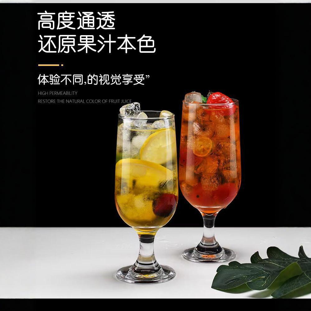 High-footed glass cups, juice cups, classic cold drink cups, milk tea cups, creative large beverage cups, smoothie milkshake drink cups details Picture