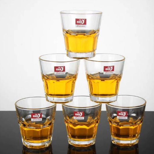 Green apple glass cup with star anise 150ml Special offer, bar, KTV beer mug, household heat-resistant glass cup, tempered cup full figure