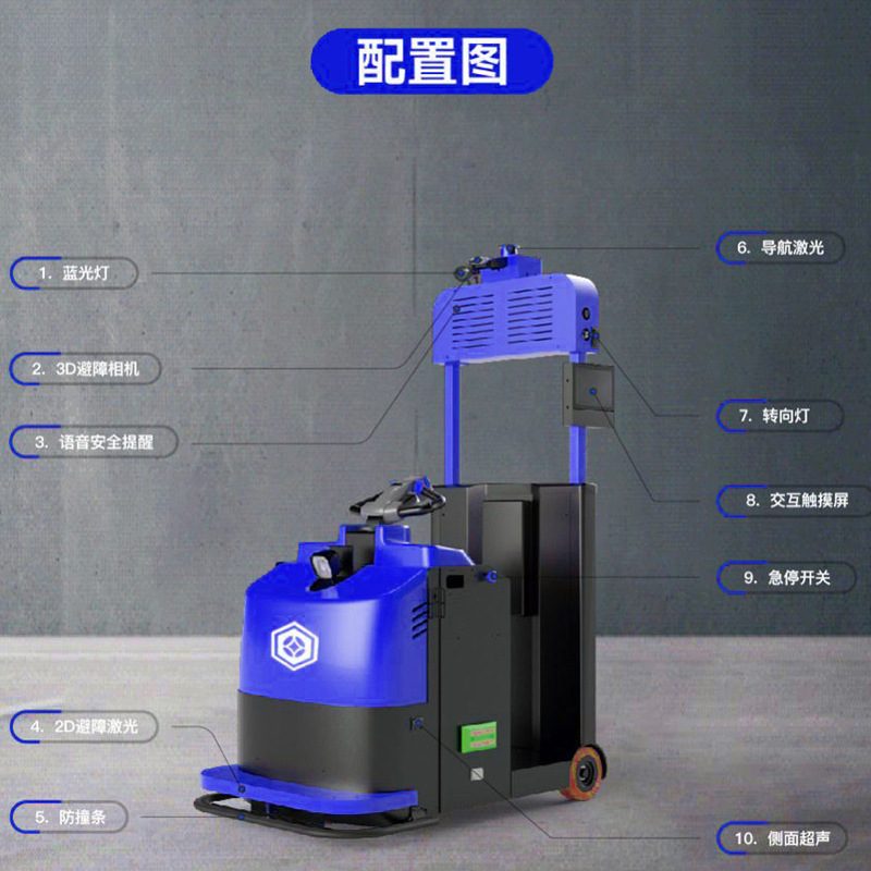 3-ton high-load AGV robot, unmanned forklift, intelligent warehouse stacker, walking automatic guided transport vehicle details Picture