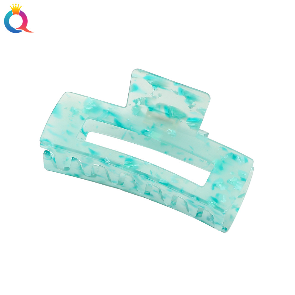 Qiyue Amazon Cross-border 13cm Large square acetic acid hair clip, versatile acetic acid gripper, shark gripper, updo gripper Item Picture