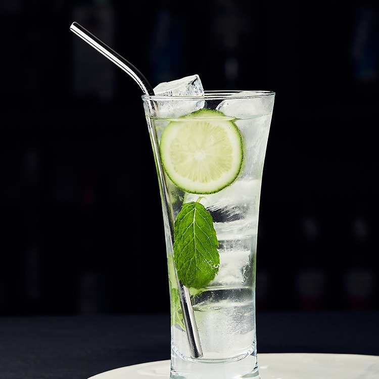 304 stainless steel eco-friendly straw Mason Cup cocktail juice drink, curved metal elbow creative long drinking tube Item Picture
