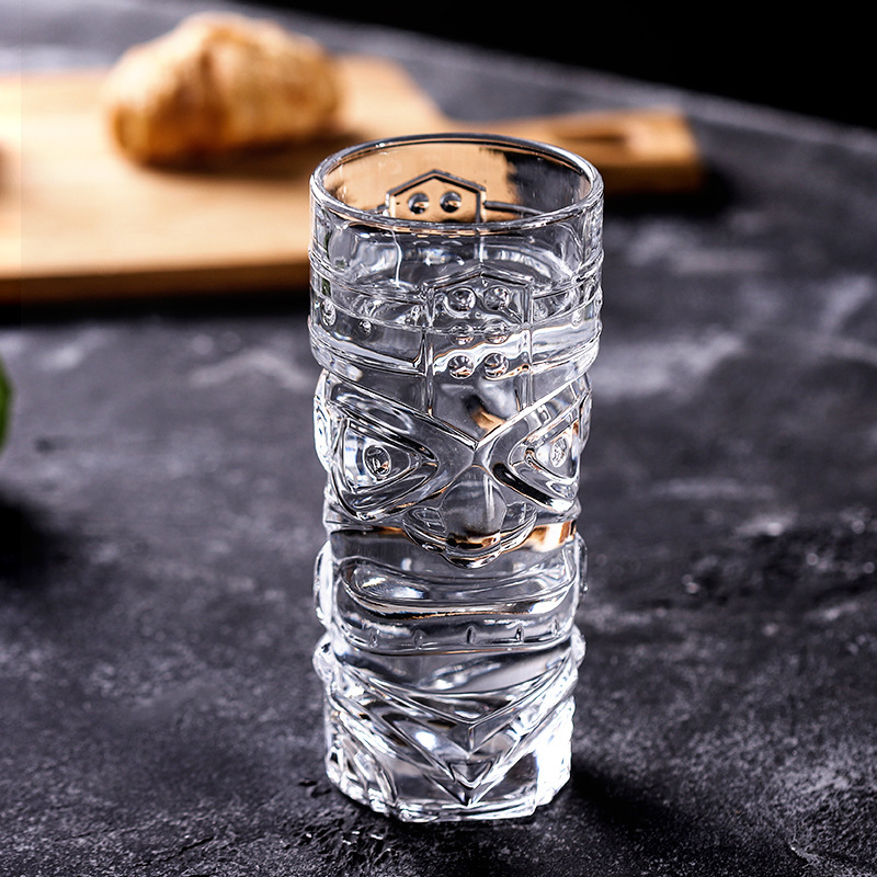 Creative big-eyed ghost face cup, glass cup, dining bar juice cup, cocktail cup, transparent glass water cup with logo printing Application Scenario