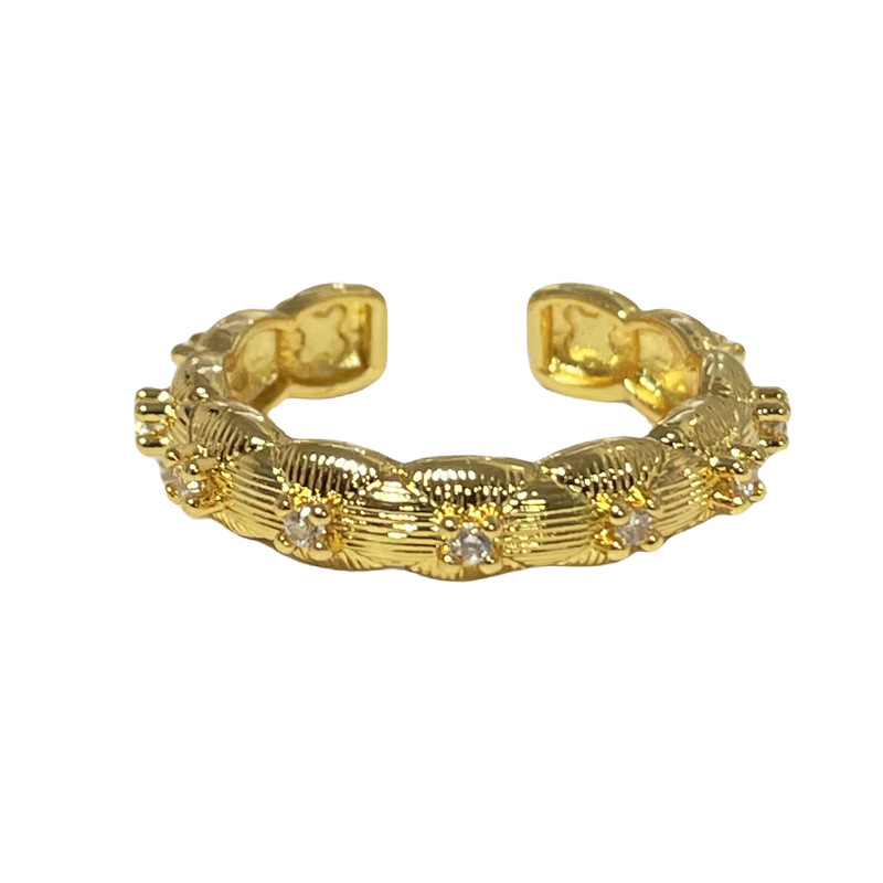 New Chinese-style irregular geometric retro brushed open ring, a high-end women's, light luxury, versatile, sweet and cool niche ring Item Picture