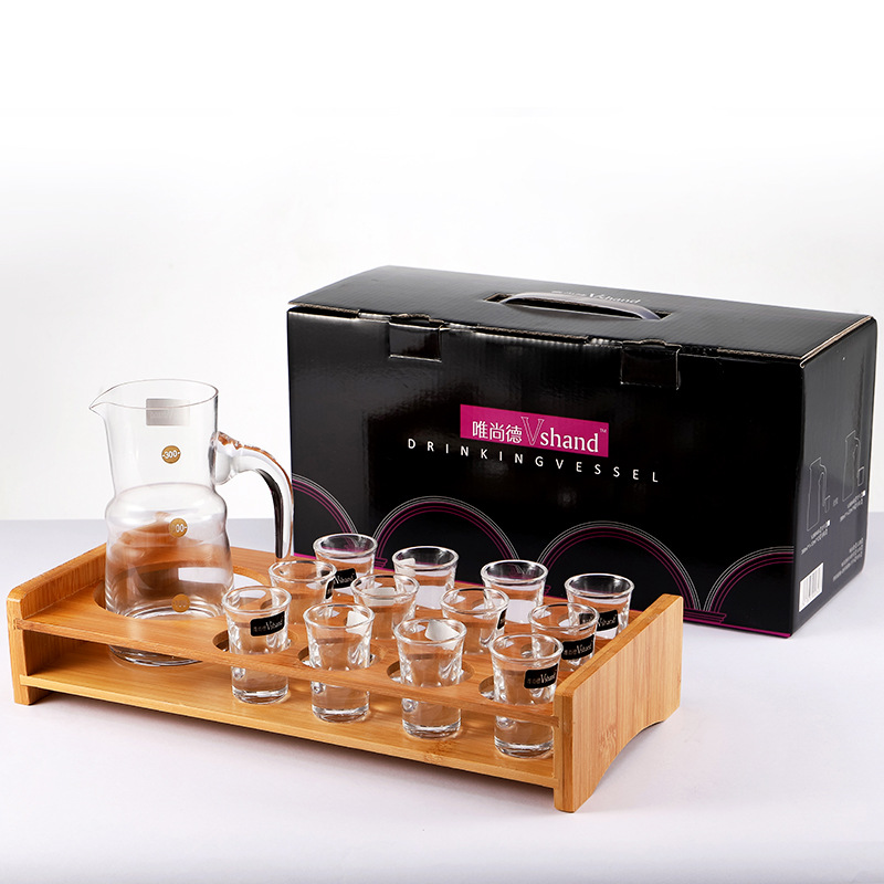 Vshand Creative Glass Wine Glass Dispenser and Wine Rack Set, a beautiful wine ware series 14-piece gift set full figure