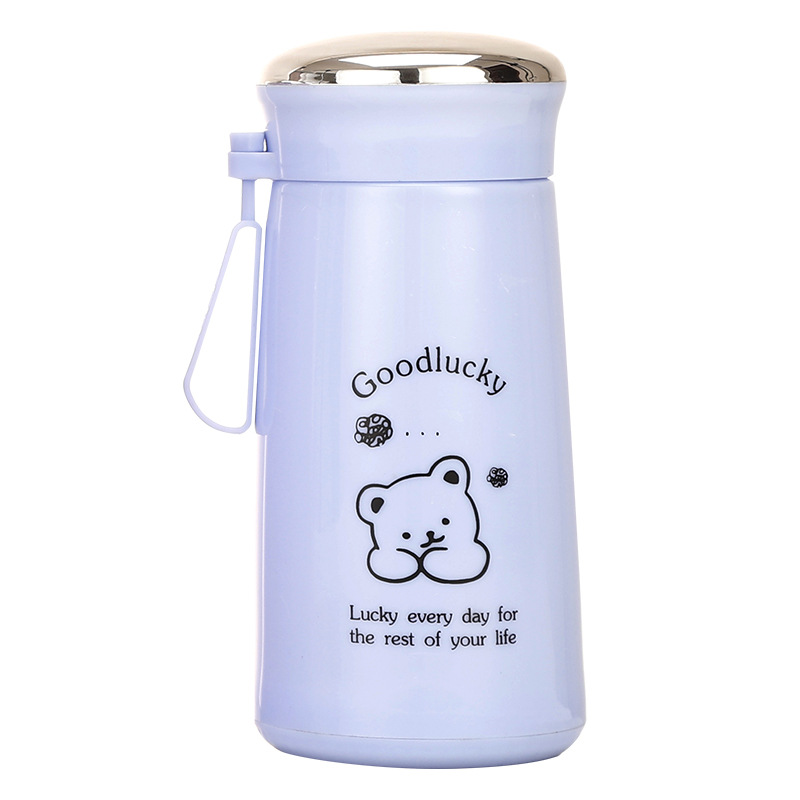 The new creative and lucky launch of the little bear glass water cup is an InS-style cute gift water cup with printed logo advertising Item Picture