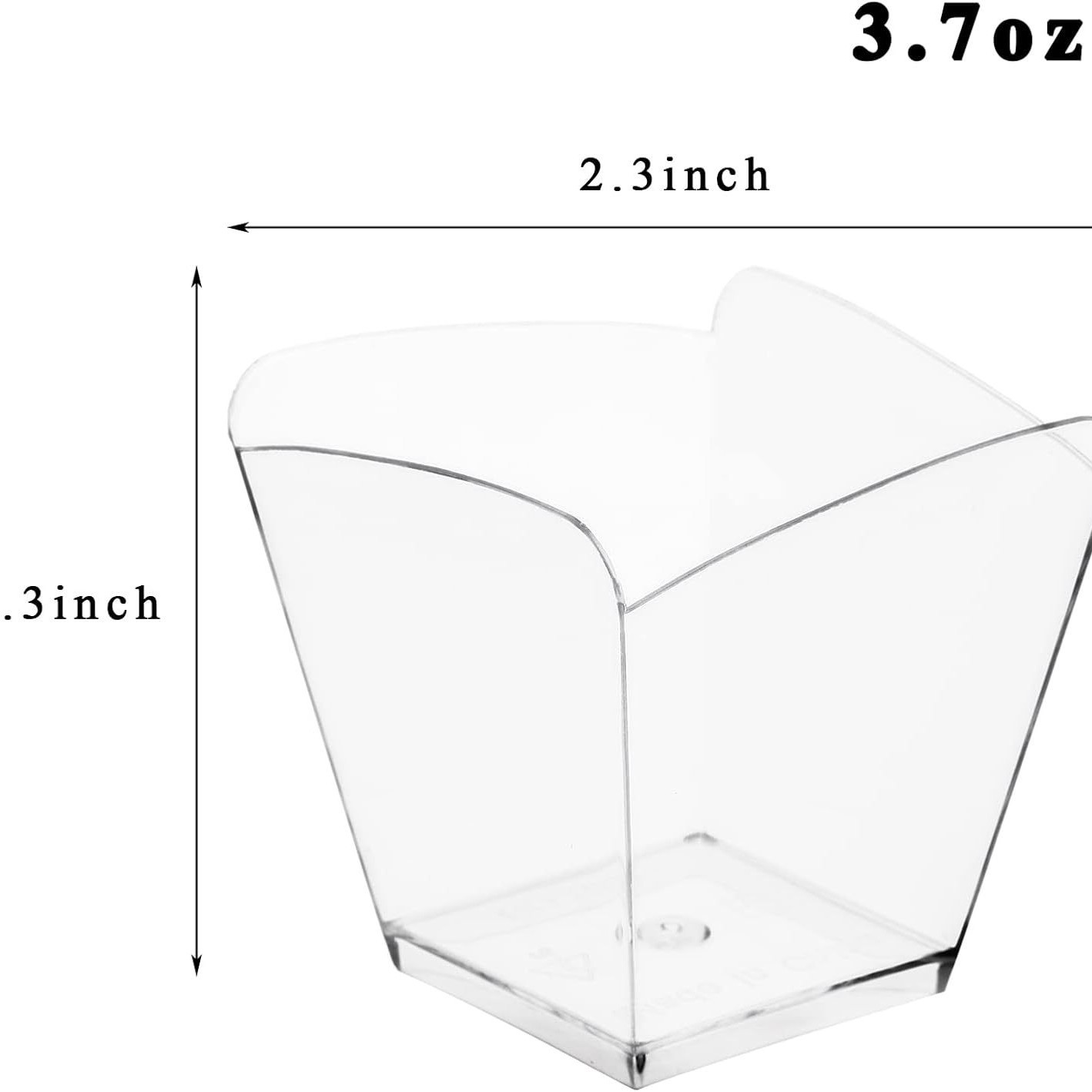 Factory wholesale 90ML disposable dessert cups with spoons, mini appetizer cups, square transparent ps plastic cups details Picture