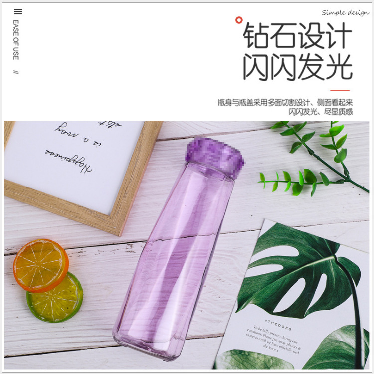 Diamond cup, popular diamond glass water cup, outdoor sports couple cup, creative gift with lid, advertising cup Application Scenario