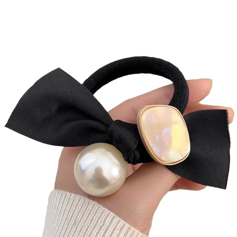 High-end bow hair tie, 2024 new style hair band, leather band, women's hair tie, high-elasticity and durable headwear Item Picture