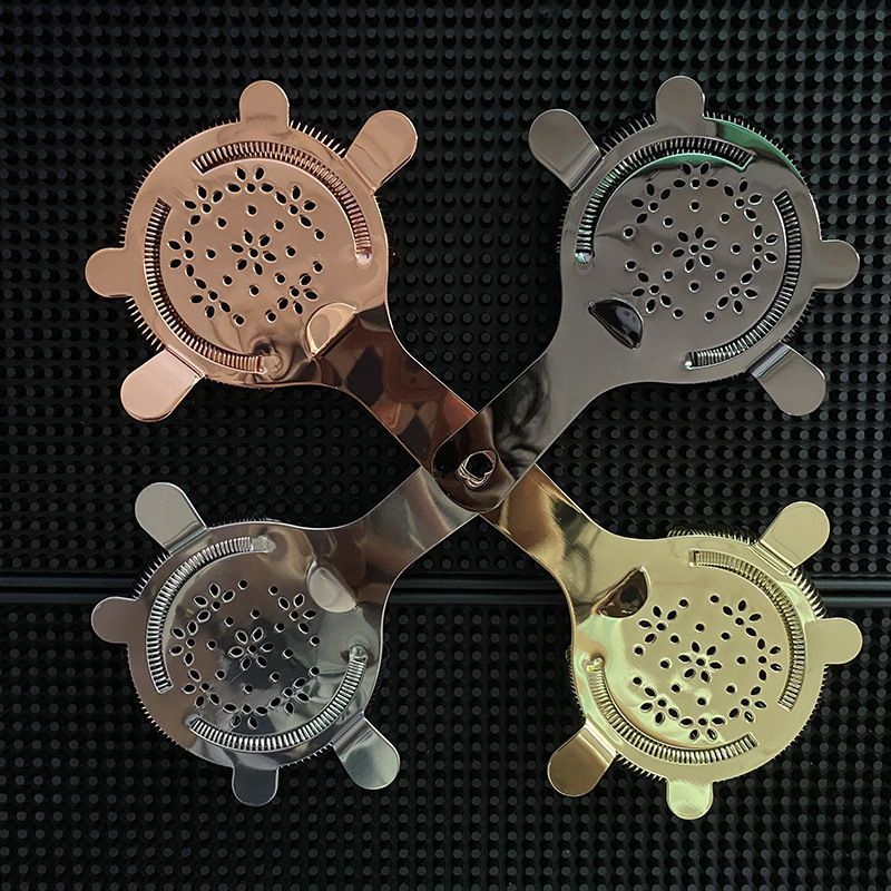 304 stainless steel ice filter, plum blossom filter, multi-hole ice filter handle, perforated filter, bar supplies Specification drawing