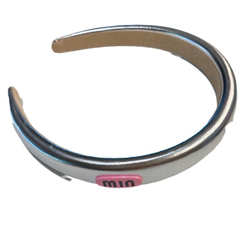 High-end, light luxury hair band, sponge, glossy, versatile headband, high top of the head, face-washing, elegant, hair-pressing, ladies' letter headwear Item Picture