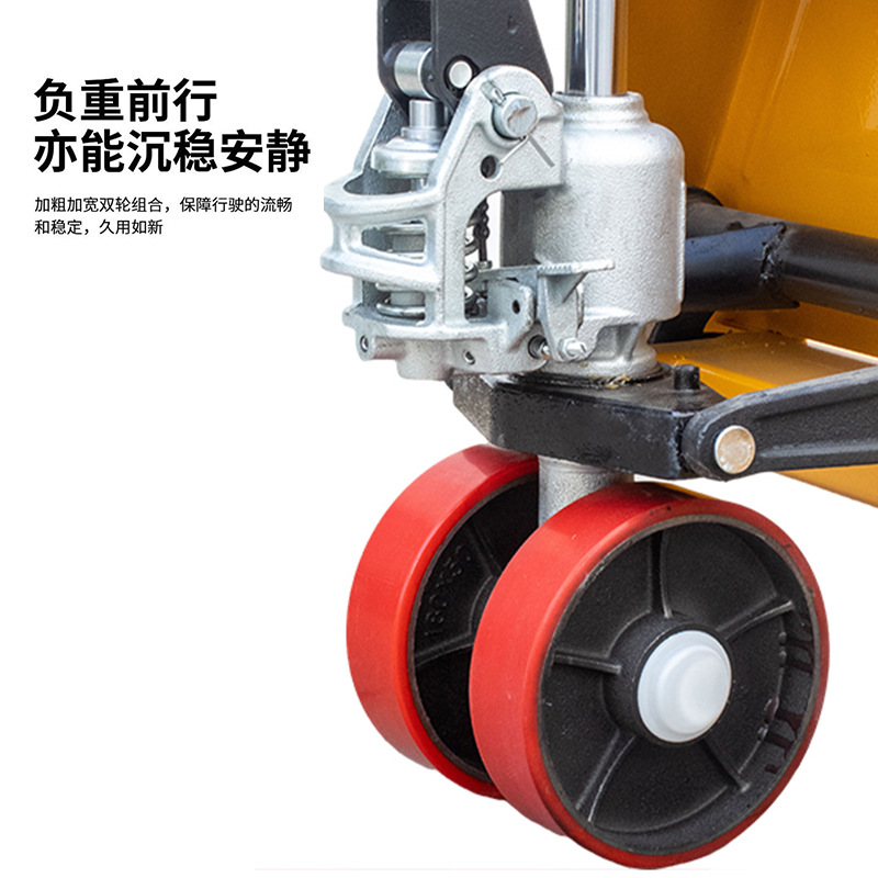Wholesale manual hydraulic pallet trucks, push-pull lifting hydraulic trailer pallet trucks, warehouse lifting pallets, extended forklifts Application Scenario