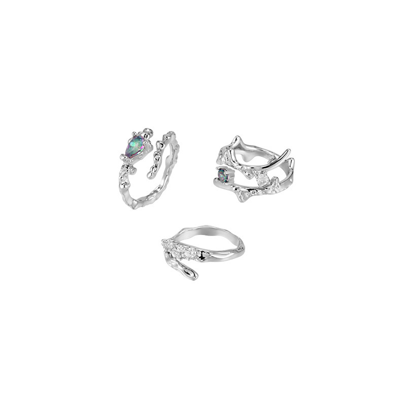 Liquid metal-feel ring, a niche design for women on Instagram, exudes a sense of sophistication. Adjustable opening ring, a new trendy index finger ring Item Picture