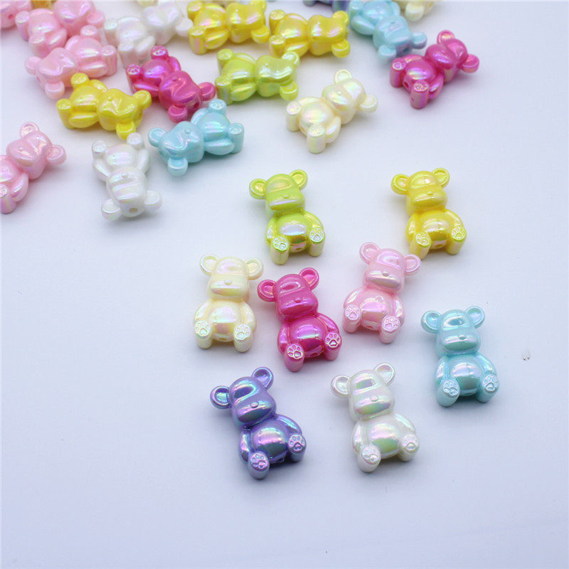 diy handmade acrylic double-sided UV electroplated keychain accessory material for luminous bear mobile phone chain beads Application Scenario
