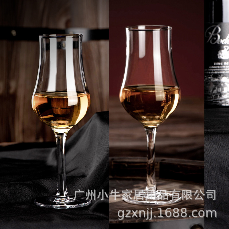 Tulip high-end glass aroma glass, transparent tall champagne glass, whisky and spirits tasting wine glass details Picture