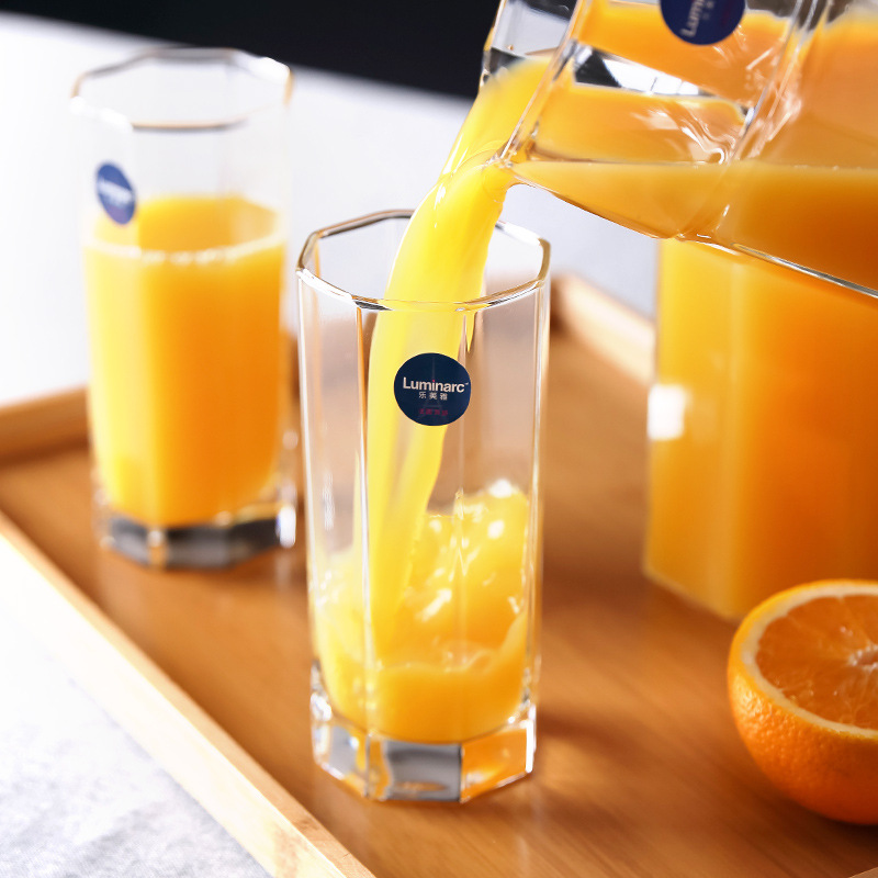 Lemeiya transparent glass cups, juice drink cups, whisky glasses, beer glasses, octagonal straight series water cups details Picture
