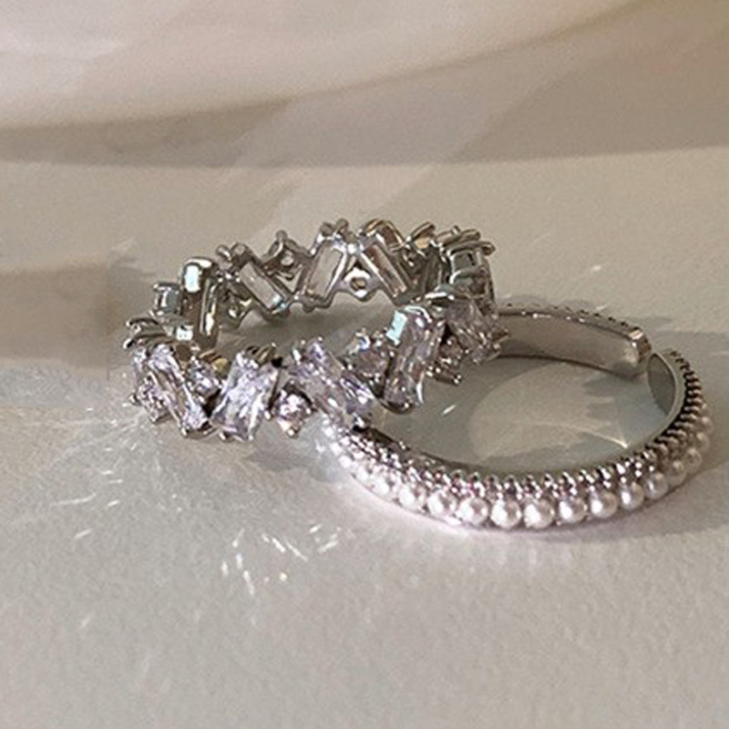 Irregular zircon ring for women, a Korean niche design, exquisite retro, trendy, simple and versatile ring details Picture