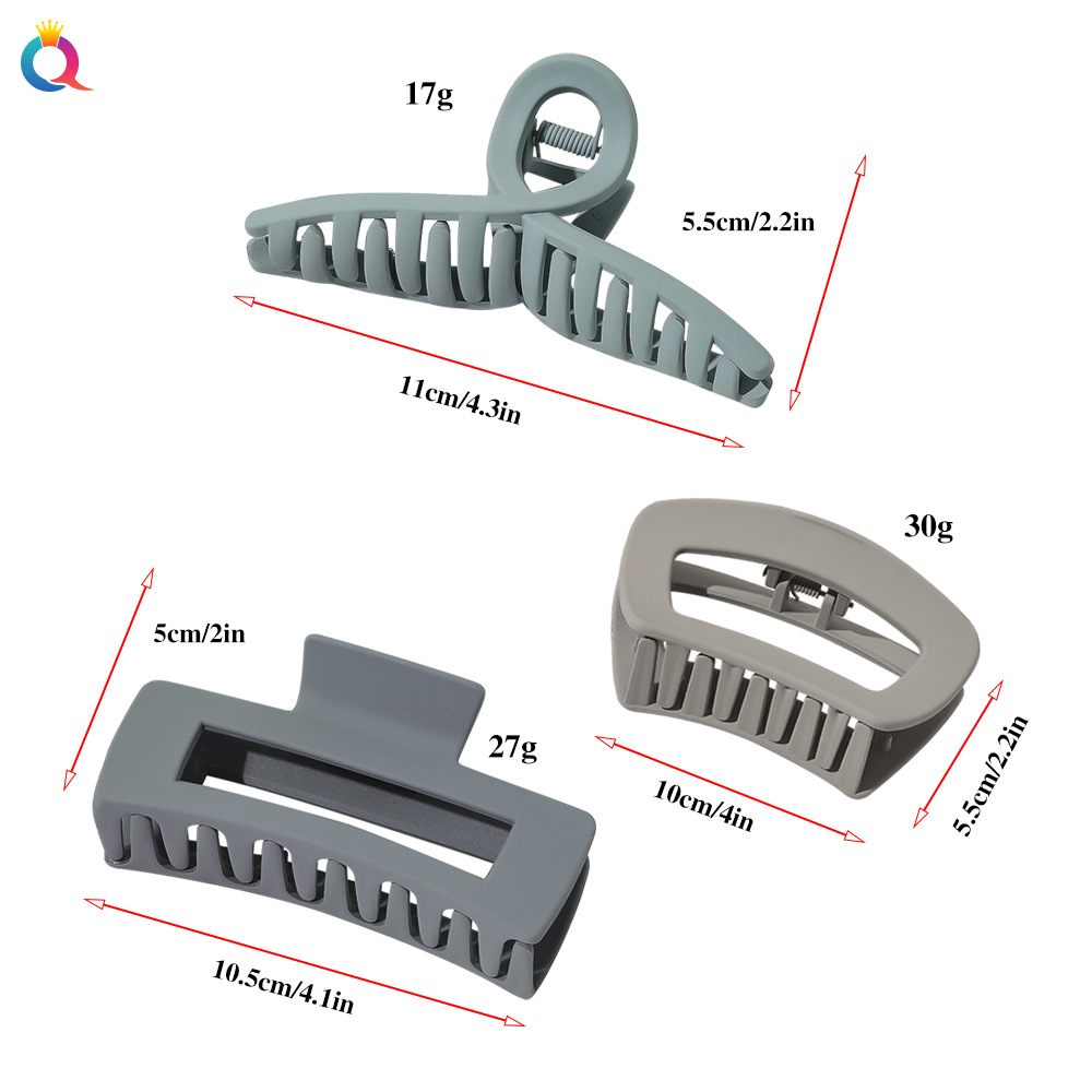 Qiyue Cross-border's new cool-colored curly hair clips, frosted cross square hair clips, hairpins, shark clips and hair accessories Application Scenario
