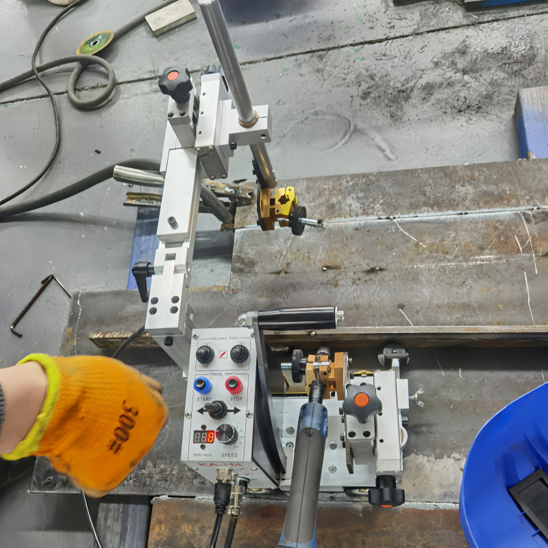 Double-gun automatic welding trolley for shipyard deck steel structure reinforcement plate T-shaped double-gun fillet welding trolley and MIG welding trolley Specification drawing