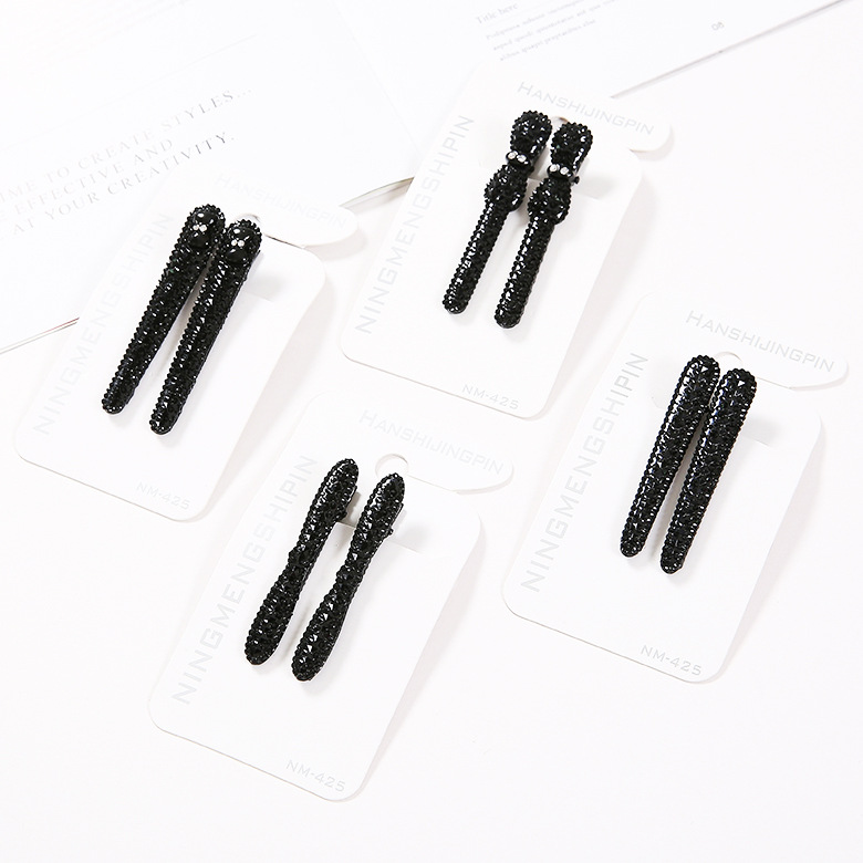 2-yuan store Korean version hair clip, spray paint, diamond duckbill clip, butterfly bow tie, duckbill clip, edge clip, hair accessory, head accessory A68 details Picture