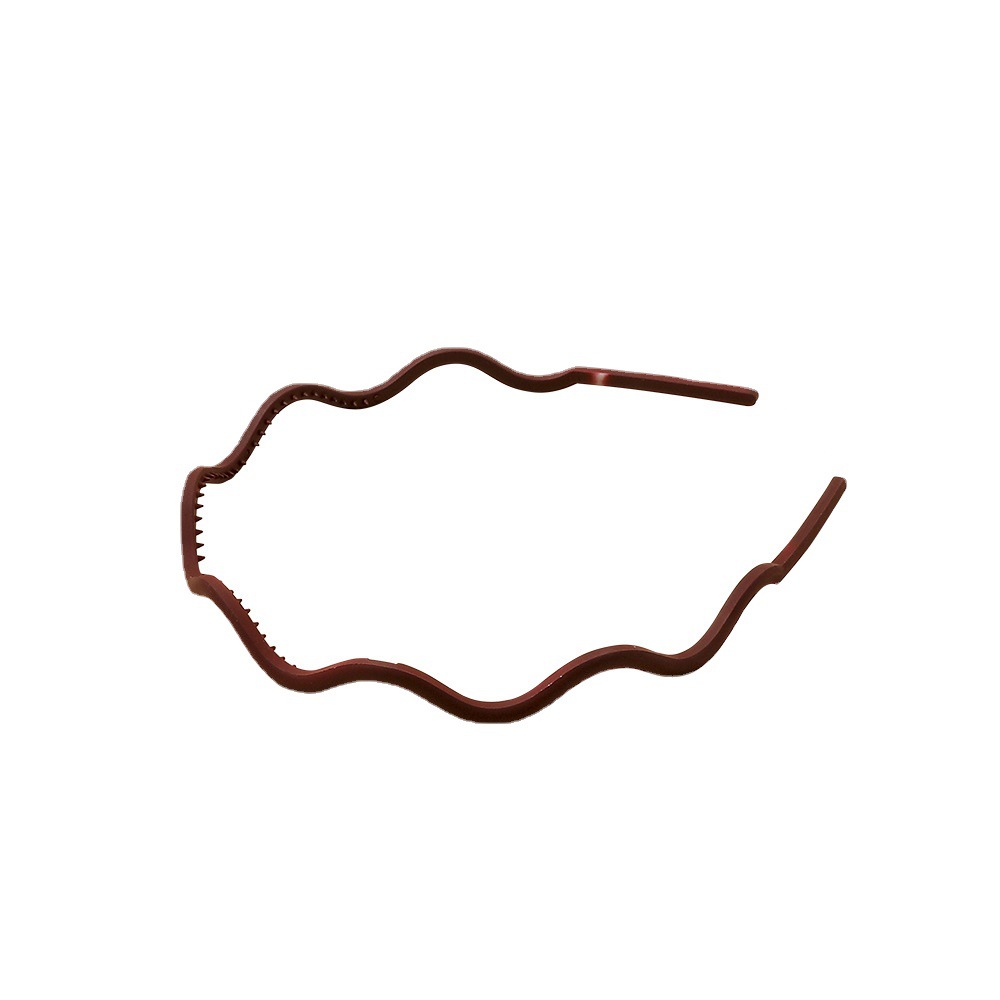Qiyue Korean-style matte hair band, simple and elegant headband, anti-slip with teeth, wavy, versatile, solid color hair tie and hair accessory Item Picture
