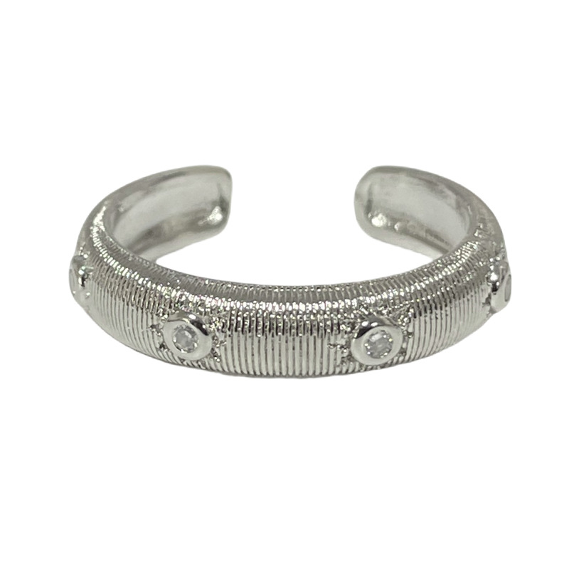 A simple zircon open ring for women, a new brushed high-end index finger ring, a light luxury, niche and exquisite autumn and winter accessory trend Item Picture