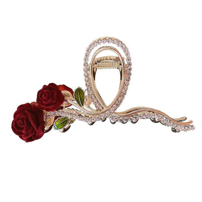 The 2024 new high-end flower-shaped hairpin at the back of the head is a stylish shark hairpin headwear for women Item Picture