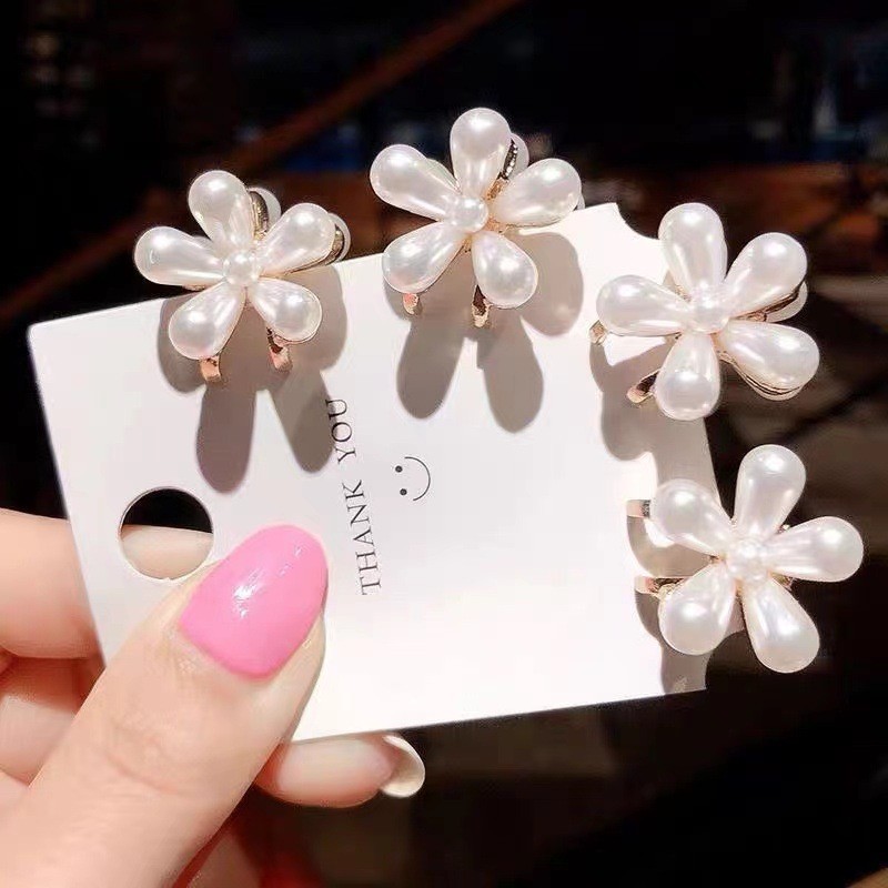 Bangs clip, fresh crystal small claw clip, hair clip, edge hair clip, cute little flower broken hair claw clip, hair braiding wonder Specification drawing
