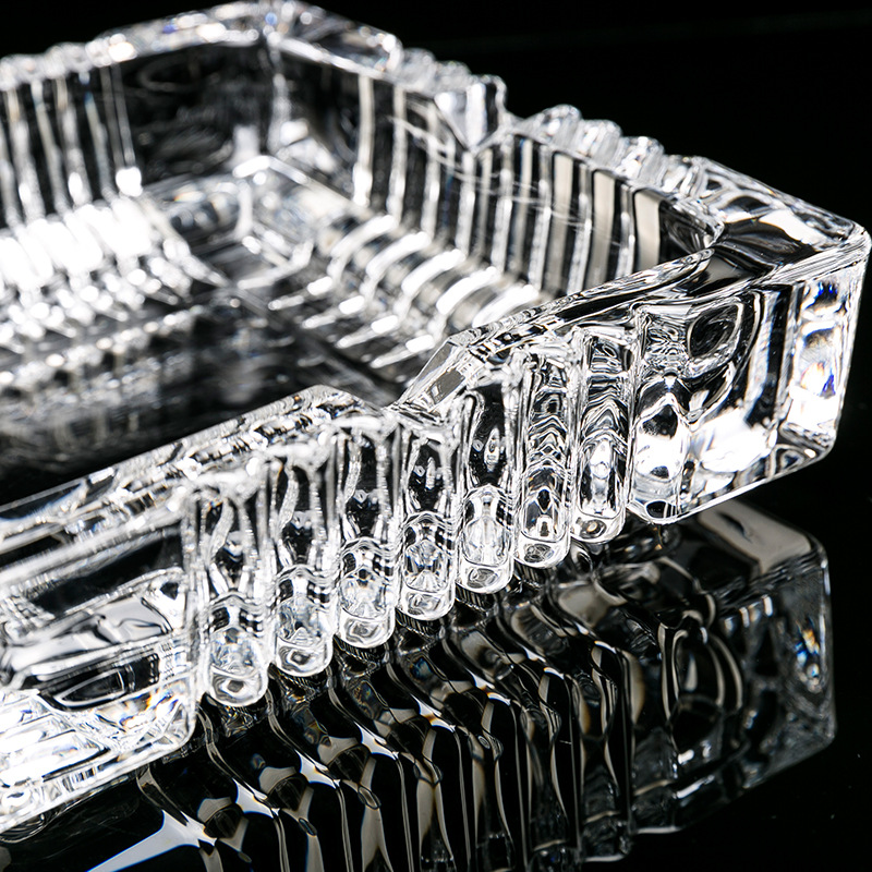 Green apple crystal glass ashtray, square wheel ashtray, hotel, club, office, living room decoration wholesale, LOGO printing Specification drawing