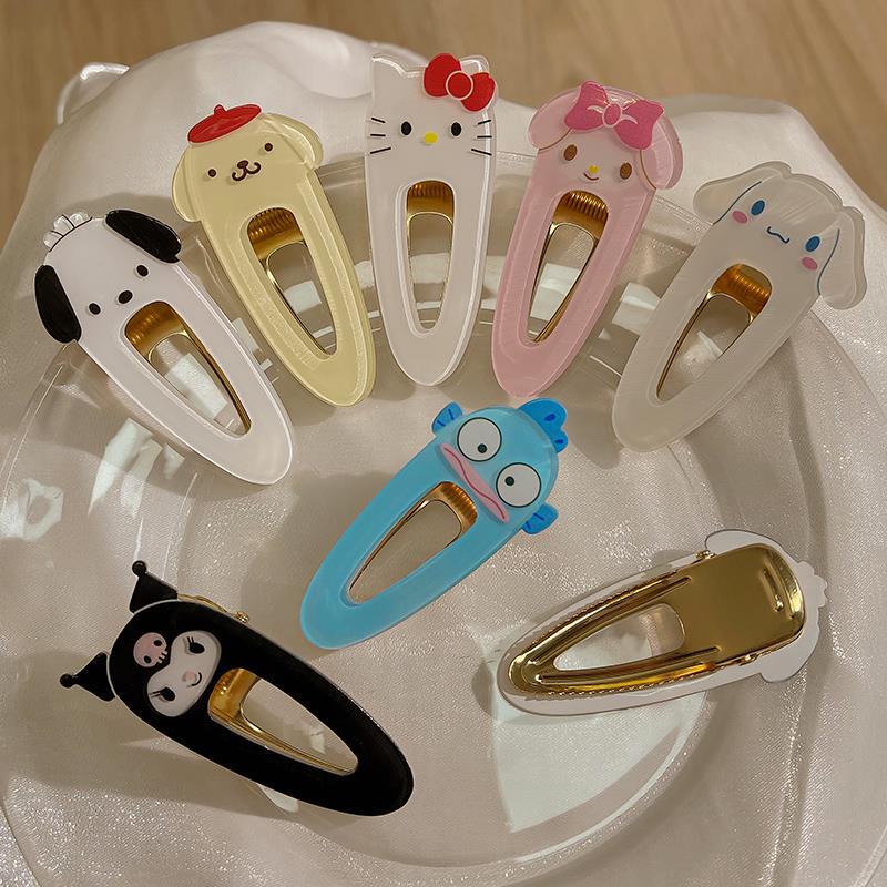 Cute kitty cat hairpin, girl ins cinnamon dog duckbeak clip, side clip, Kulomi bangs clip headwear full figure