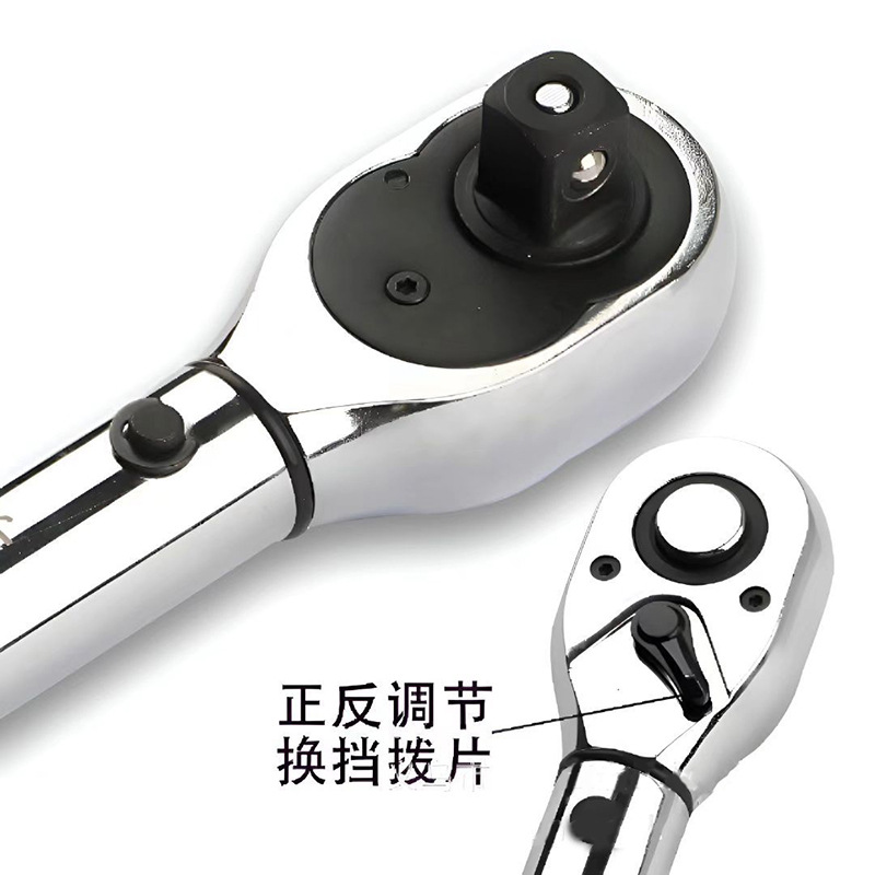 Industrial-grade torque wrench with adjustable head, preset chromium-vanadium steel and adjustable torque details Picture