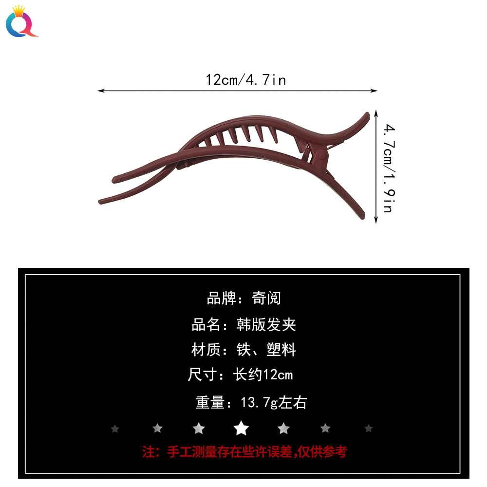 Qiyue Korean matte horizontal hair clip for bathing, large duckbill clip at the back of the head, plastic swallow clip hair accessory for women Application Scenario
