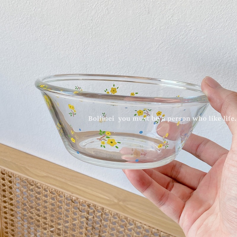 Bolimei glass tableware French style floral cup and bowl tableware Glass Cup Glass bowl and cup wholesale Application Scenario
