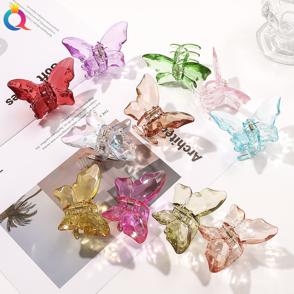 Qiyue Korean transparent butterfly hair clip, colorful shark clip, back of the head, face washing and hair tying clip, versatile and dreamy headwear details Picture