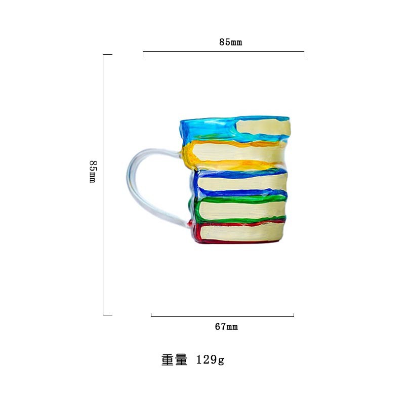 New best-selling glass cups, painted book cups, mugs, home coffee cups, tea brewing cups, and creative drinking cups Item Picture