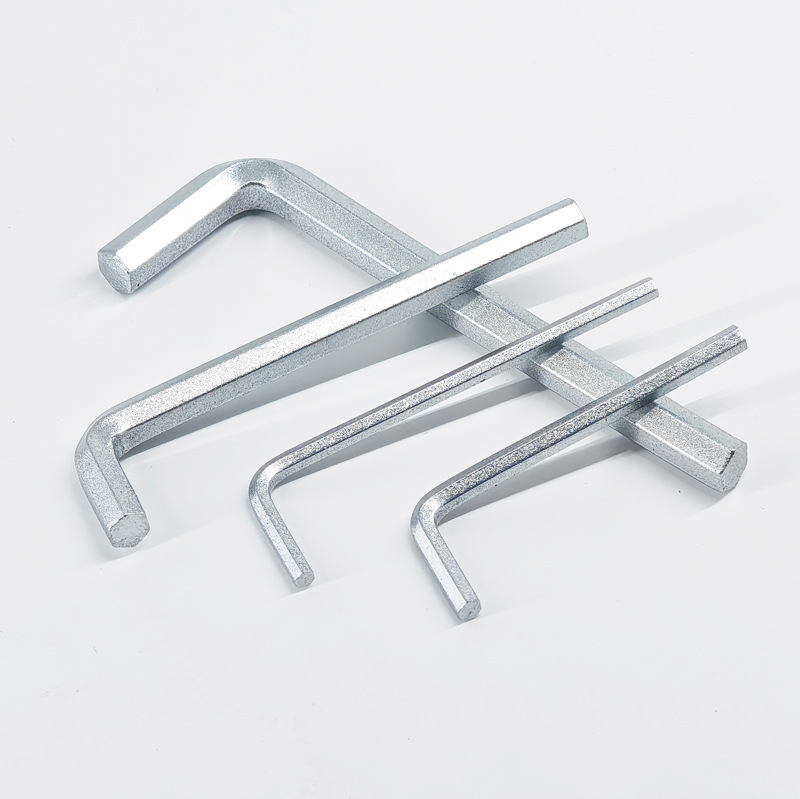 Hardened galvanized and nickel-plated hex key wrench one-time set wrench M1.5, M2, M3, M4-L type hex key tool Item Picture