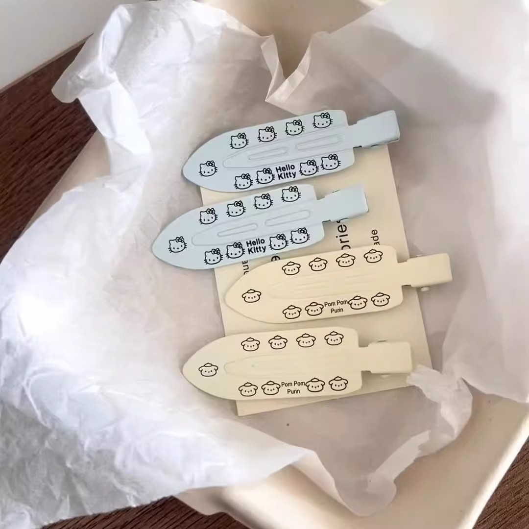 hellokitty hair clips, kitten traceless hair clips, female ins style, sweet and cool kt cat hair clips, duckbillon hair accessories full figure