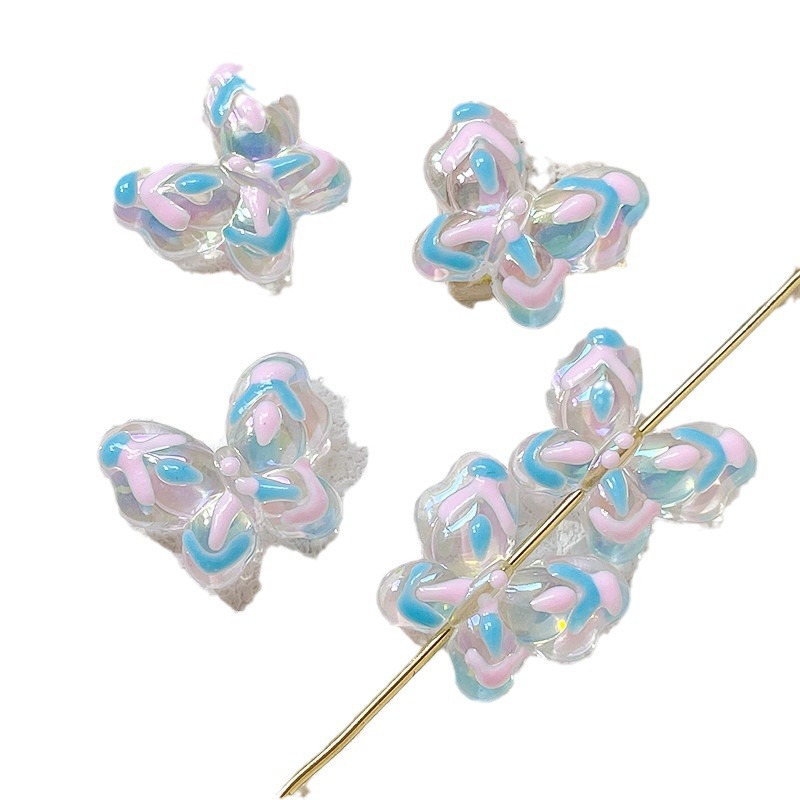 Alec hand-painted beaded candy-colored butterfly hand beaded bracelet material, diy handmade accessories, accessories wholesale Item Picture