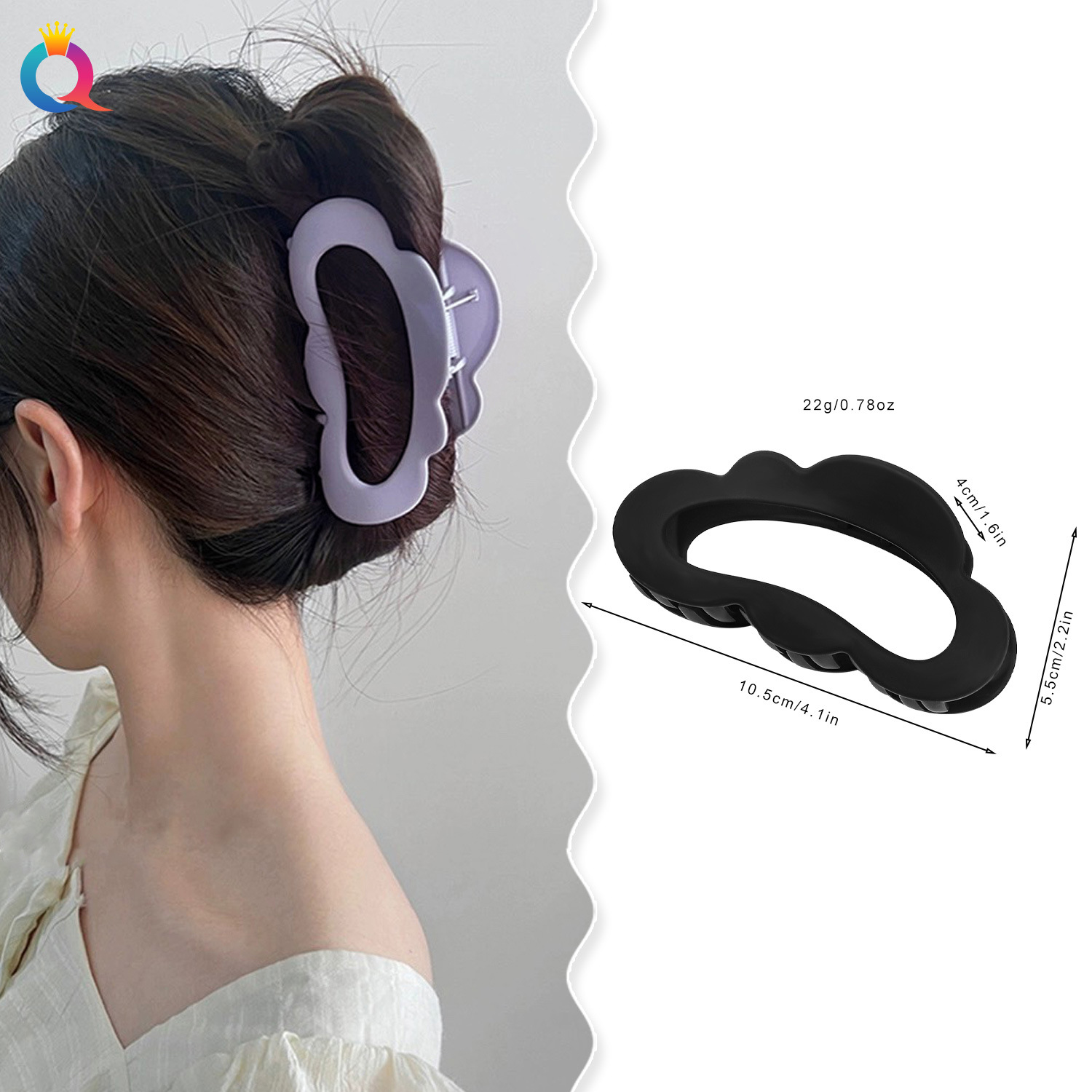 Qiyue Cross-border Hollowed-out Hair Clips, Cloud Grab clips, Dopamine Large Shark Clips, High-end Hair grab and hair accessory wholesale details Picture