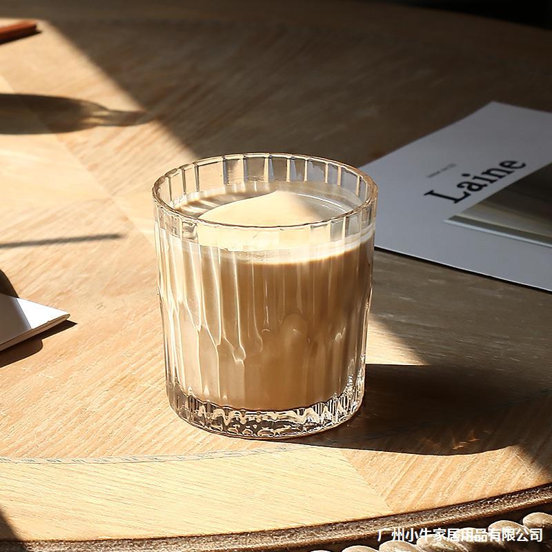 Glass cups, household water cups, women's juice cups, milk cups, transparent coffee milkshake cups, cold drink cups, milk tea cups Specification drawing