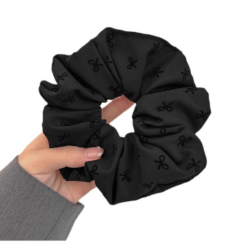 Bowknot large intestine hair band, a fashionable, simple and versatile Japanese and Korean style. Made of polka dot super soft fabric, it is fresh and sweet Item Picture